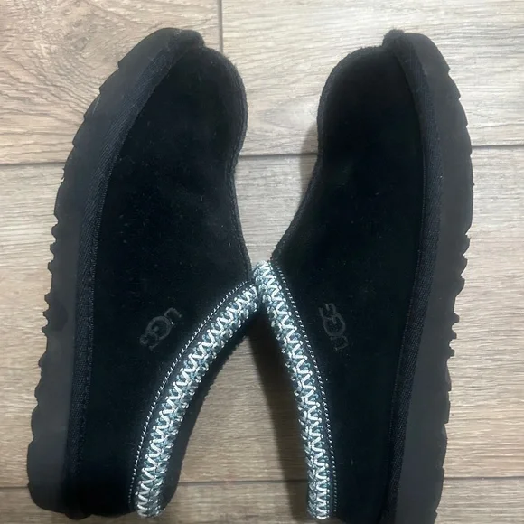 UGG Black Suede Slippers with Beaded Accent - Picture 2 of 3